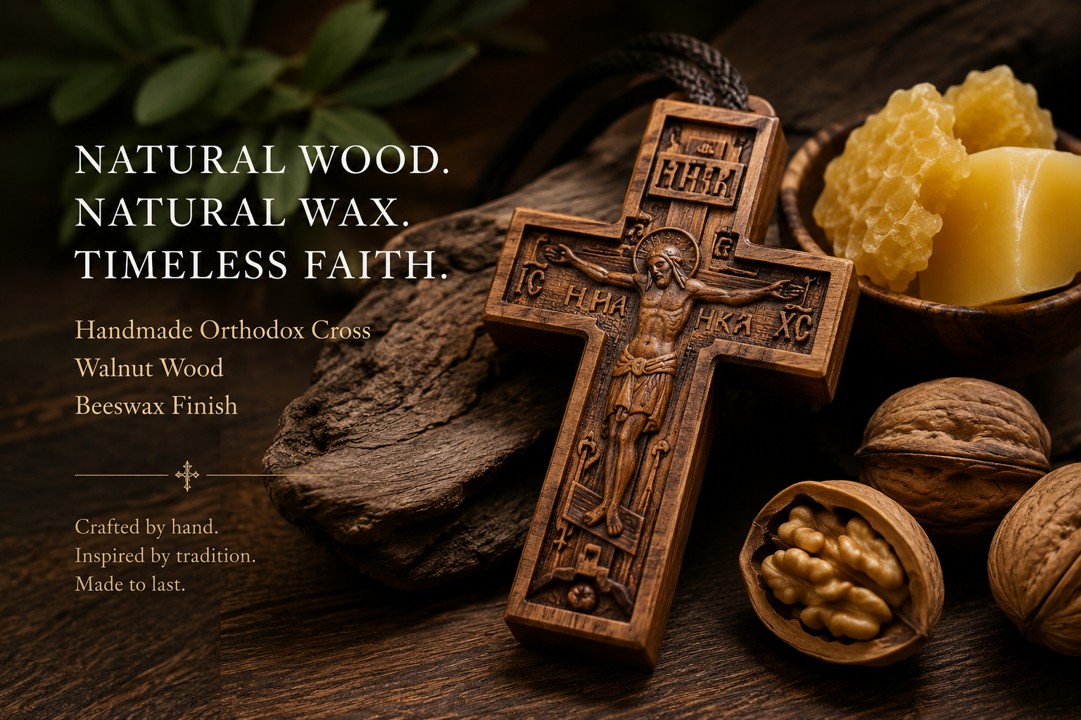 Why Walnut Wood and Natural Wax Make Every Handmade Orthodox Cross Unique