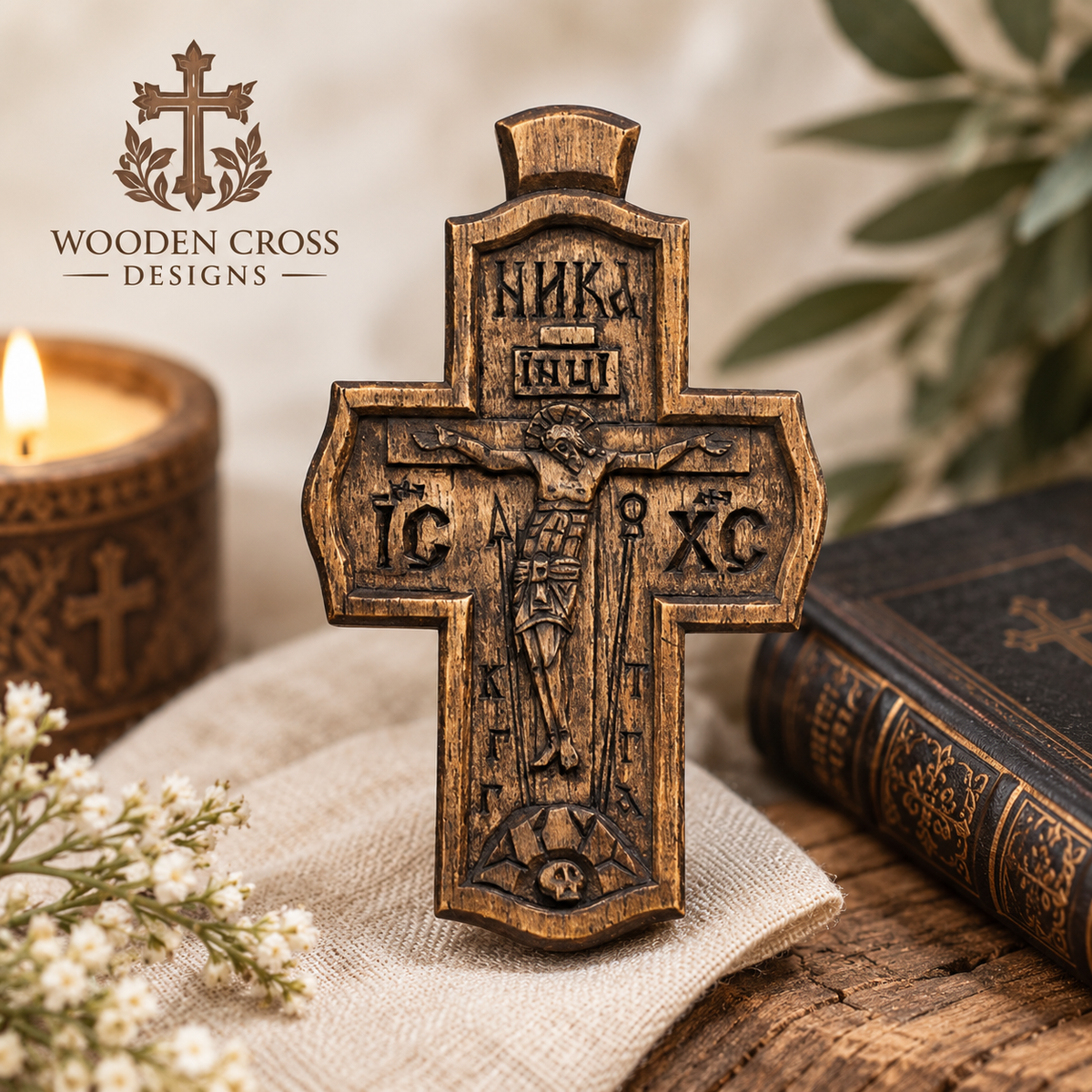 Why Walnut Wood and Natural Wax Make Every Handmade Orthodox Cross Unique
