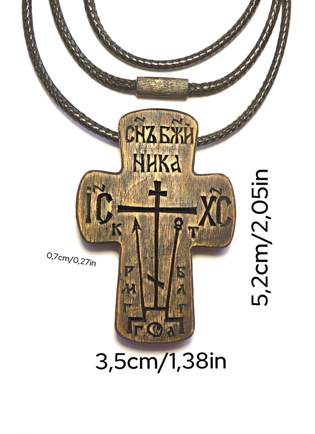 Handmade Byzantine Style Wooden Cross – Unique Orthodox Symbol of Faith