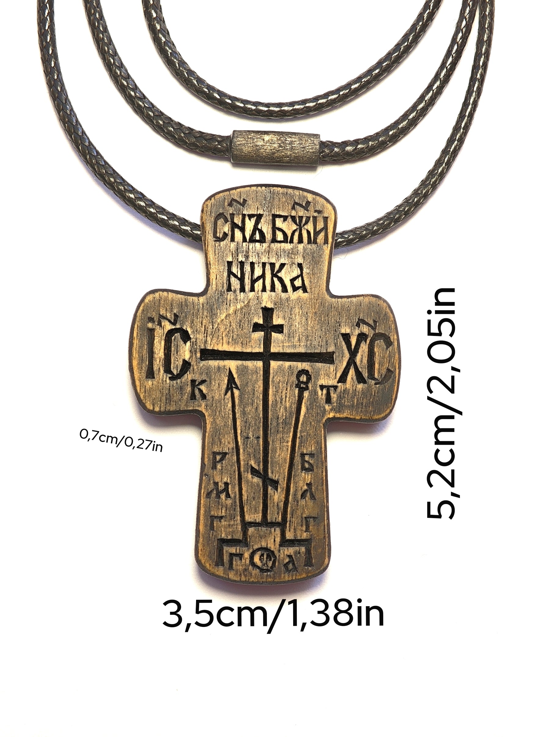 Handmade Byzantine Style Wooden Cross – Unique Orthodox Symbol of Faith