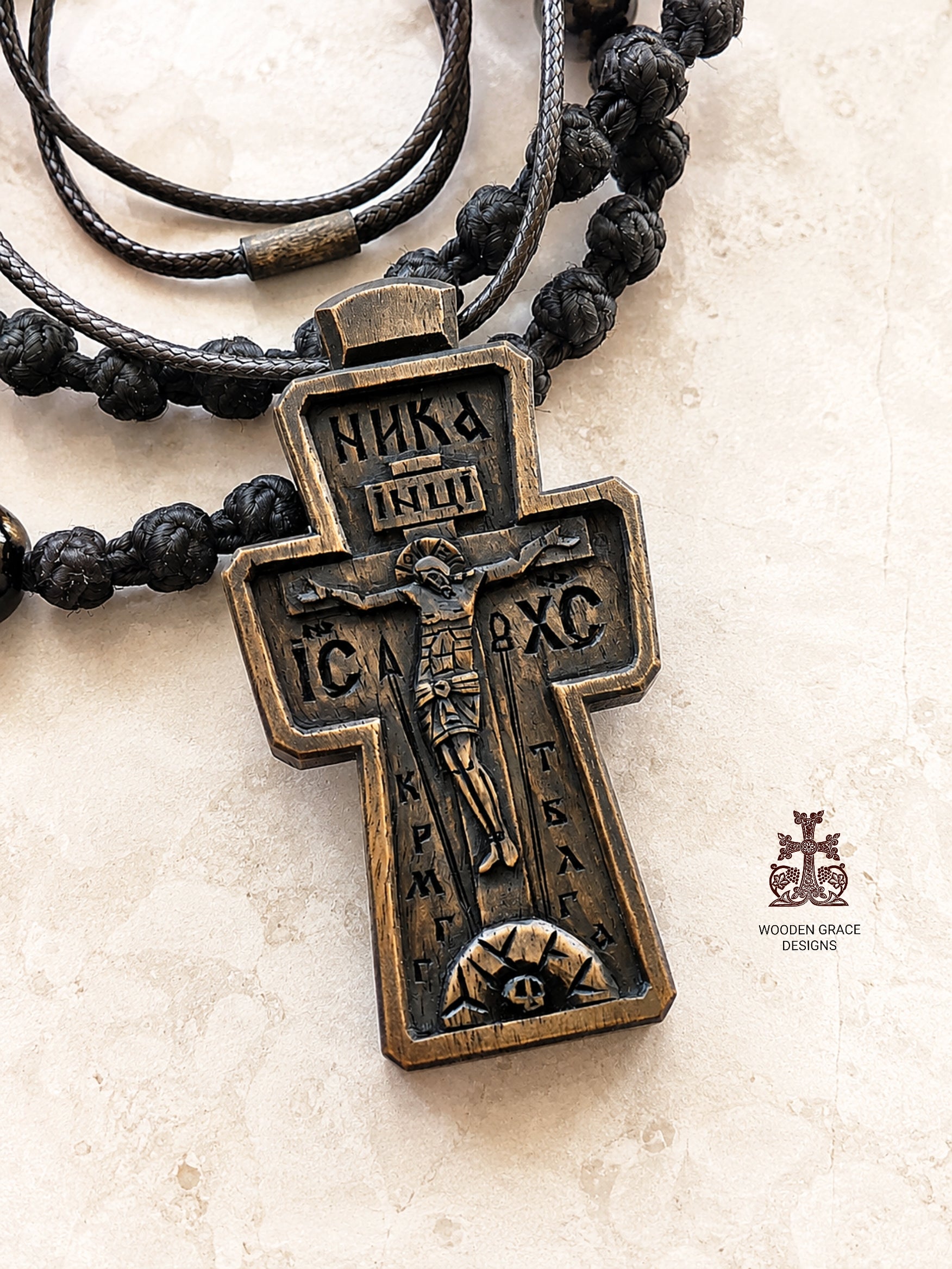 Handmade Christian Cross Necklace, Wooden Crucifix, Religious Gift for Men & Women