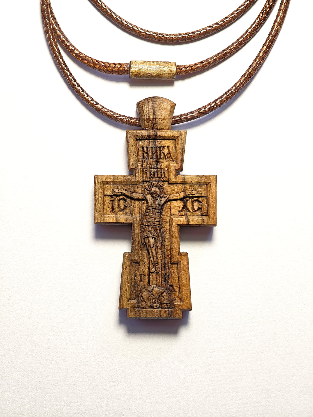 Orthodox Cross in Byzantine Style – Sacred Wooden Cross, Handmade Christian Shrine