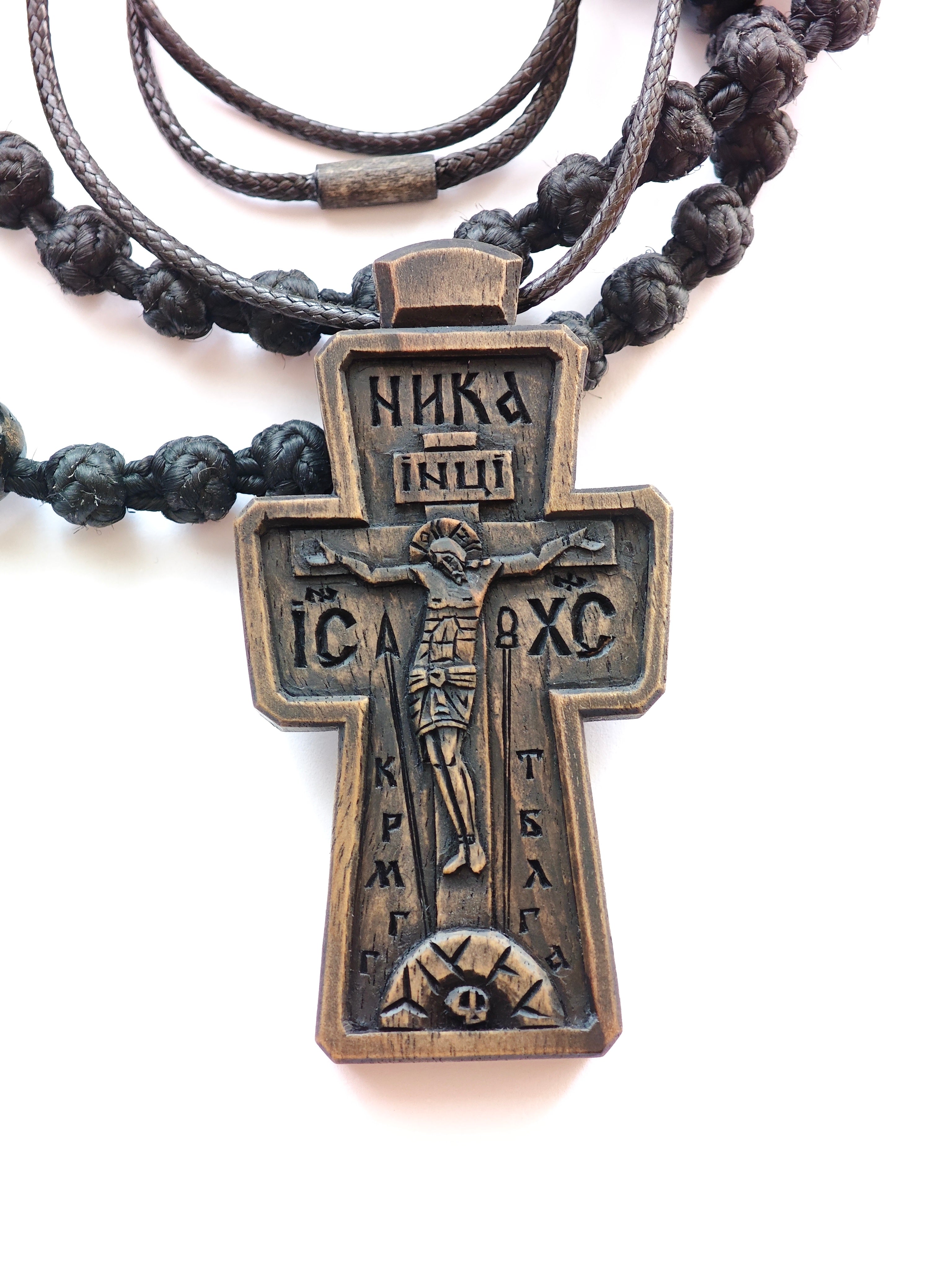 Handmade Christian Cross Necklace, Wooden Crucifix, Religious Gift for Men & Women