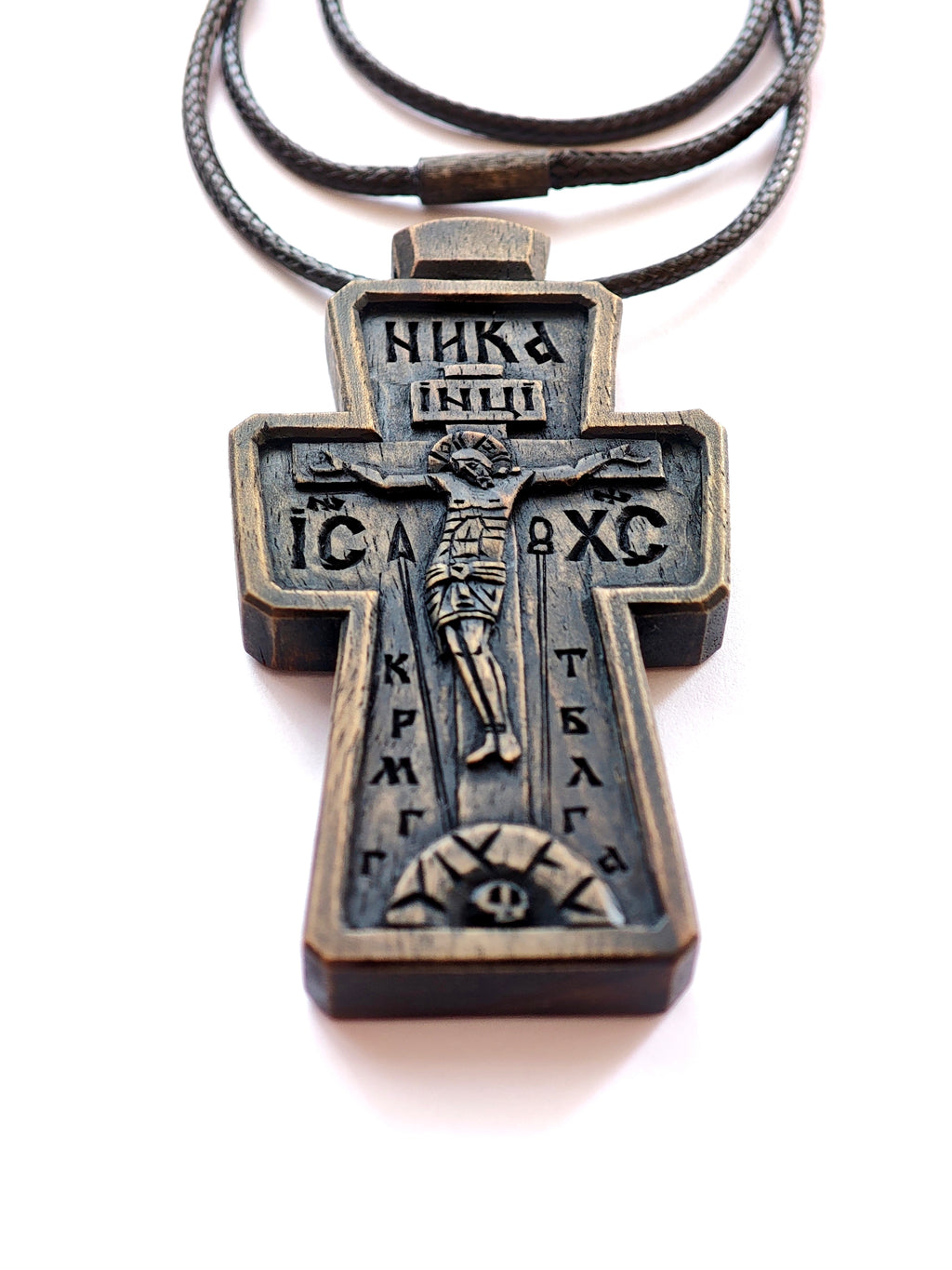 Handmade Christian Cross Necklace, Wooden Crucifix, Religious Gift for Men & Women