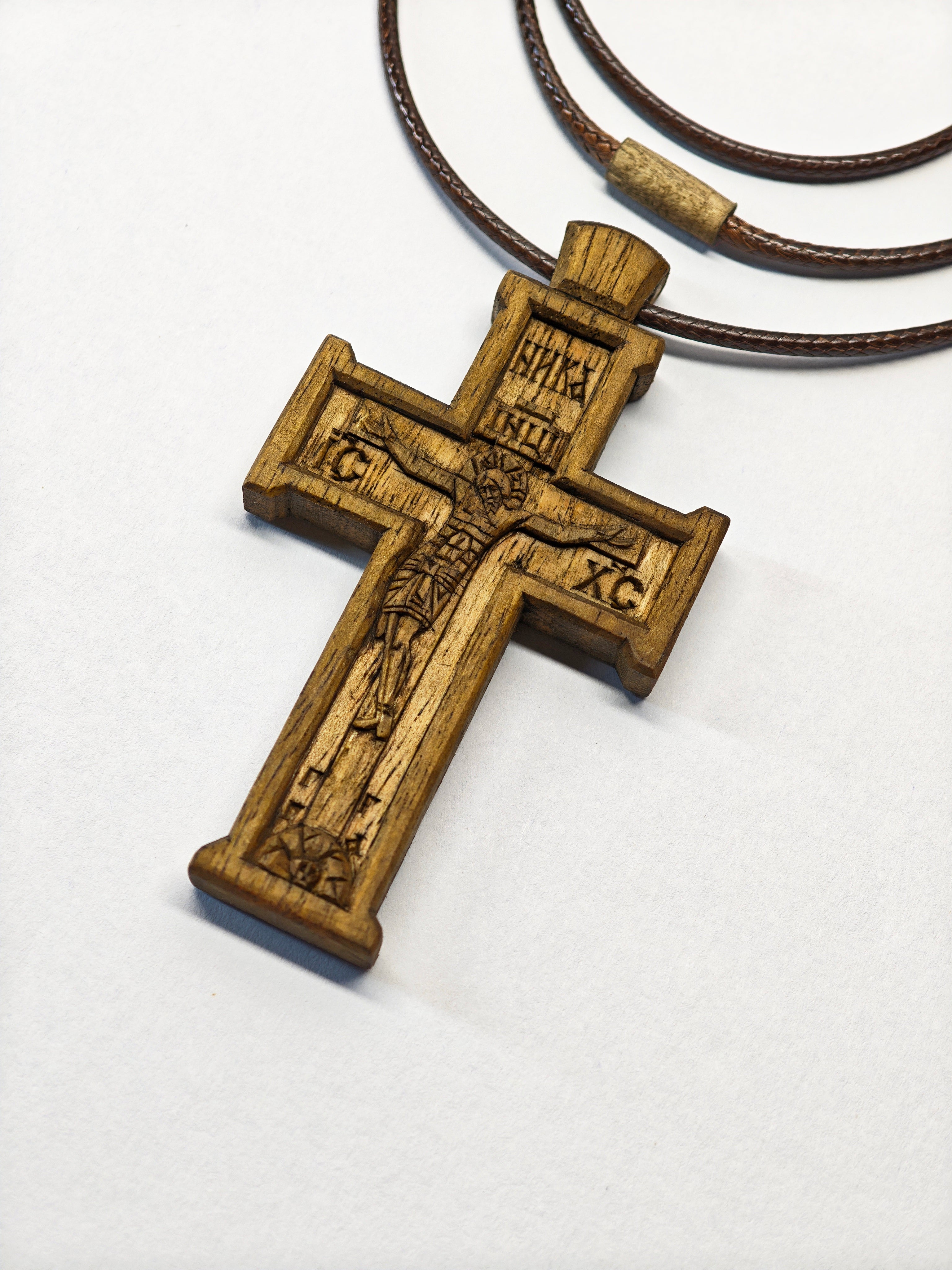 Handmade Walnut Wood Cross Necklace – Christian Gift