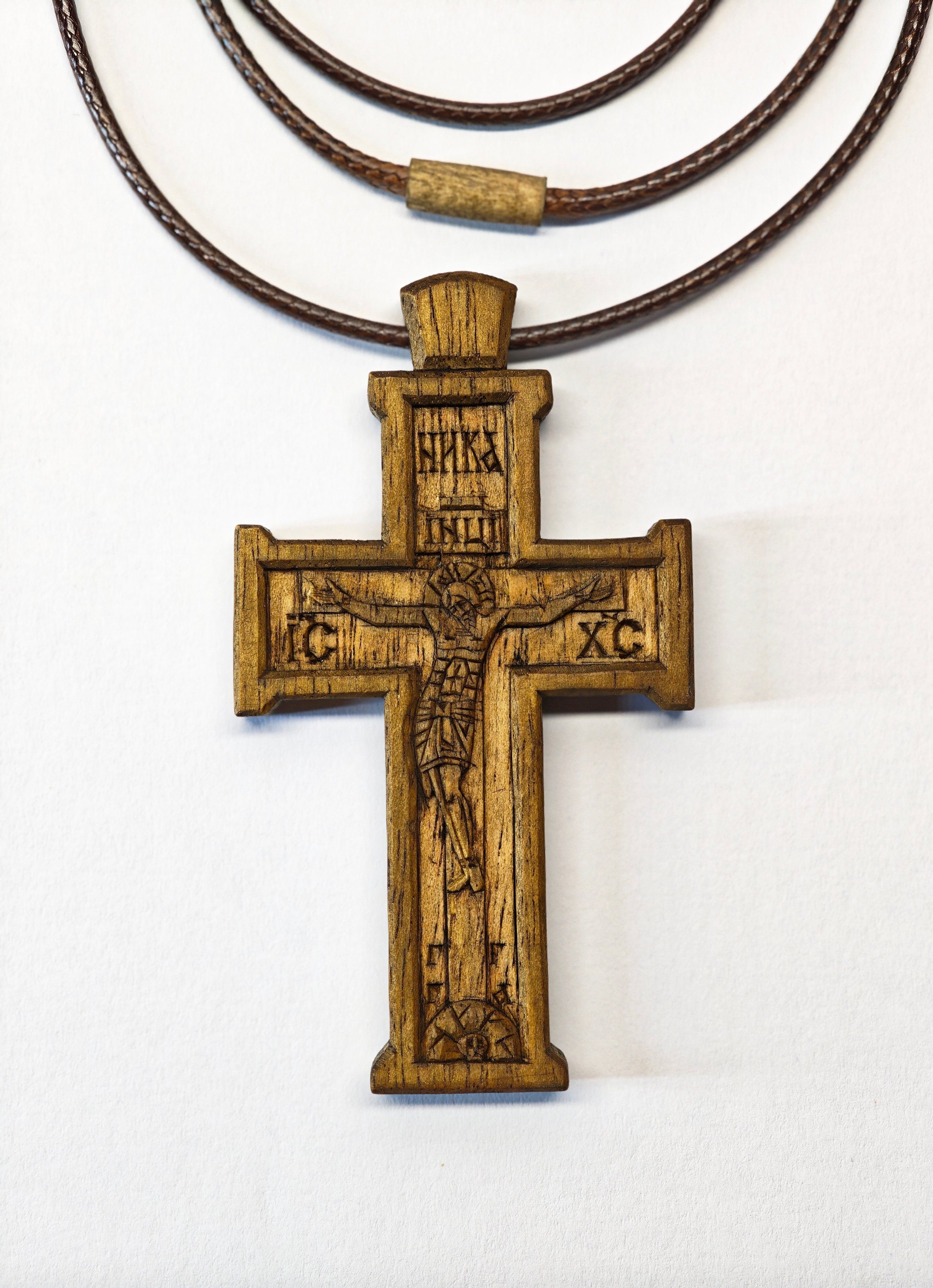 Handmade Walnut Wood Cross Necklace – Christian Gift