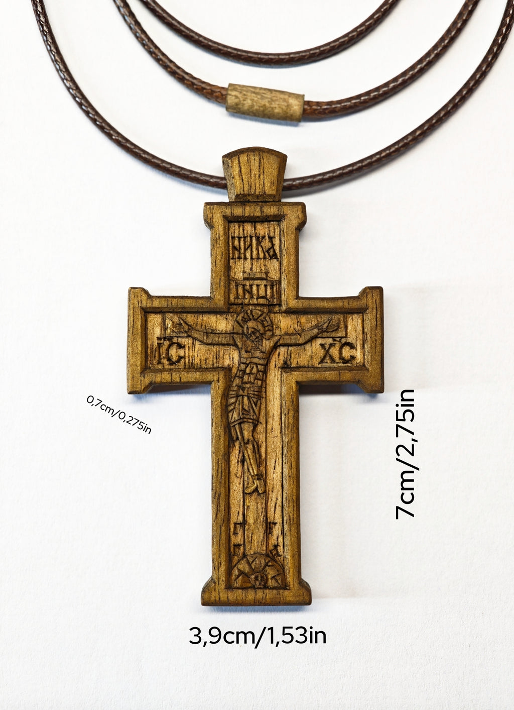 Handmade Walnut Wood Cross Necklace – Christian Gift