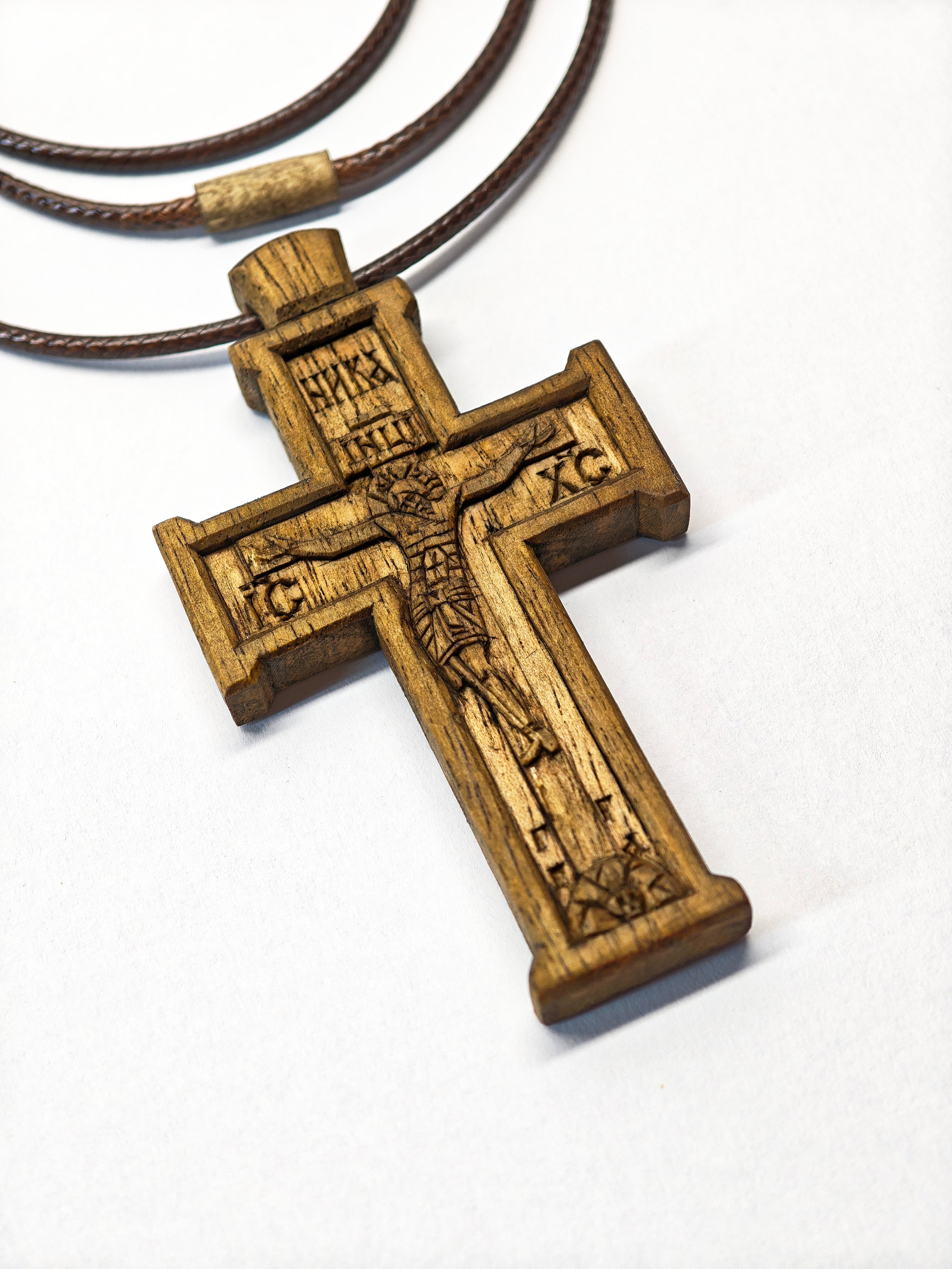 Handmade Walnut Wood Cross Necklace – Christian Gift