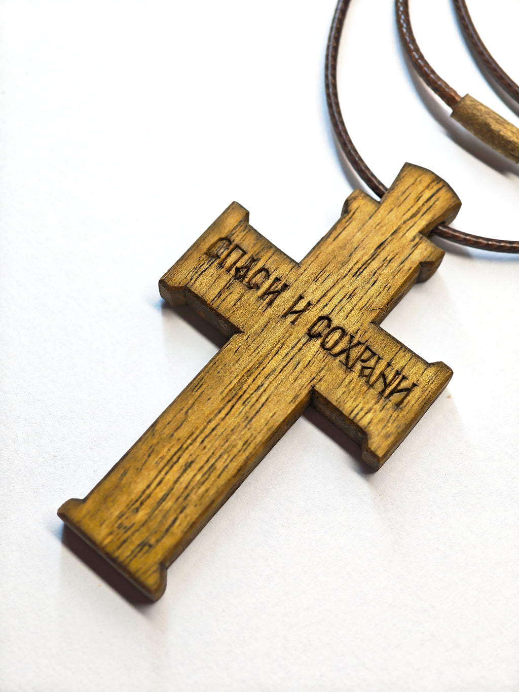 Handmade Walnut Wood Cross Necklace – Christian Gift