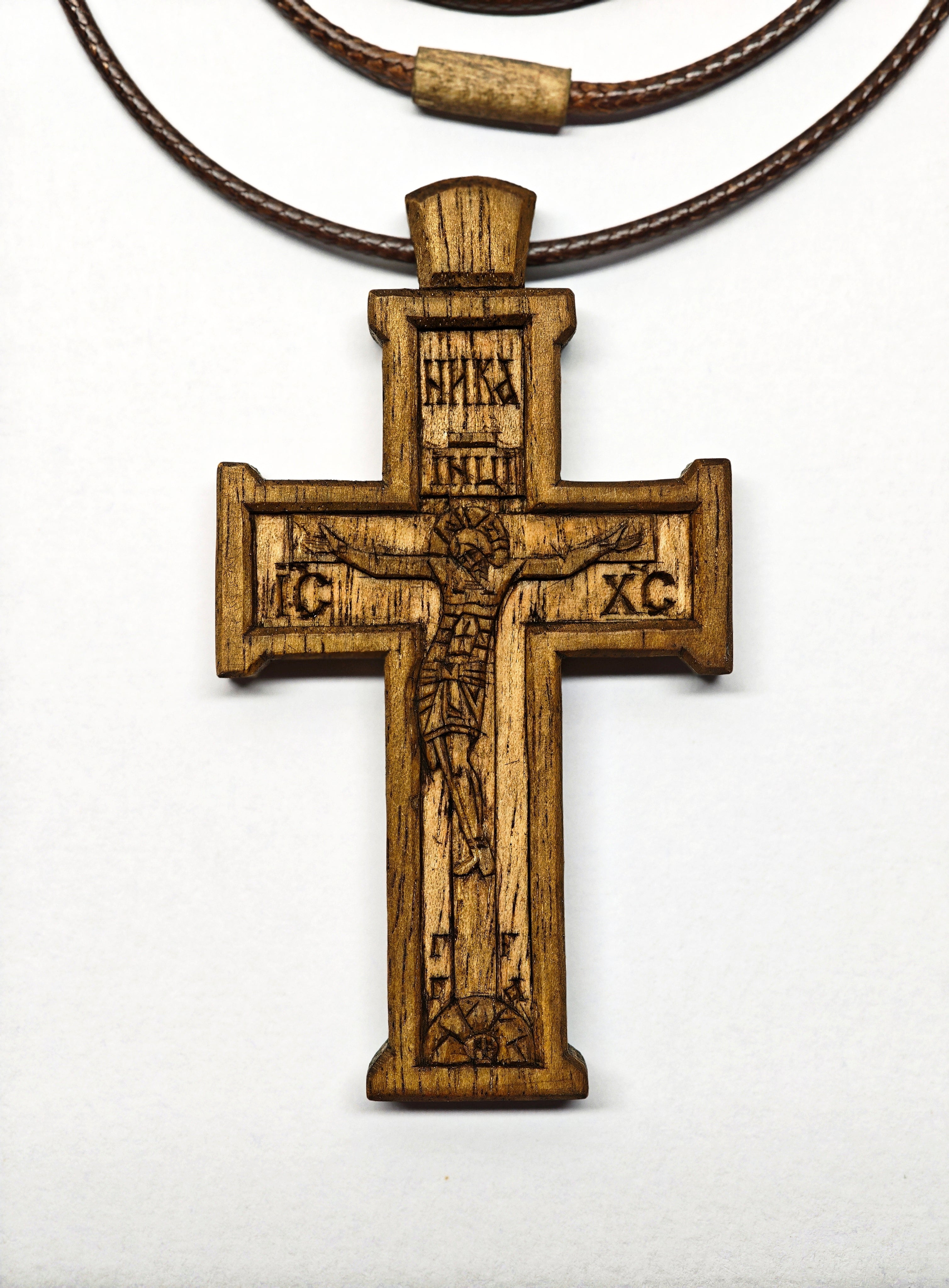 Handmade Walnut Wood Cross Necklace – Christian Gift
