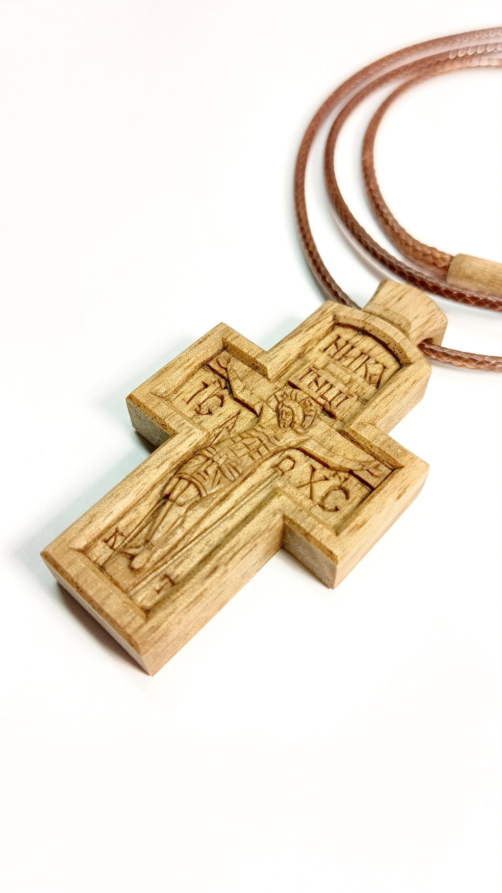 Walnut Orthodox Cross – Wax-Finished, Symbol of Faith