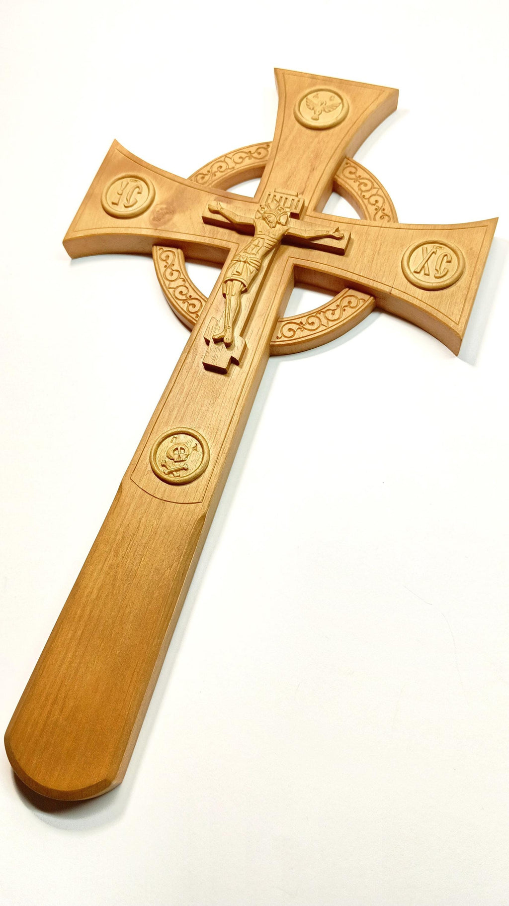 Hand-Carved Alder Wood Orthodox Cross – Large Altar Blessing