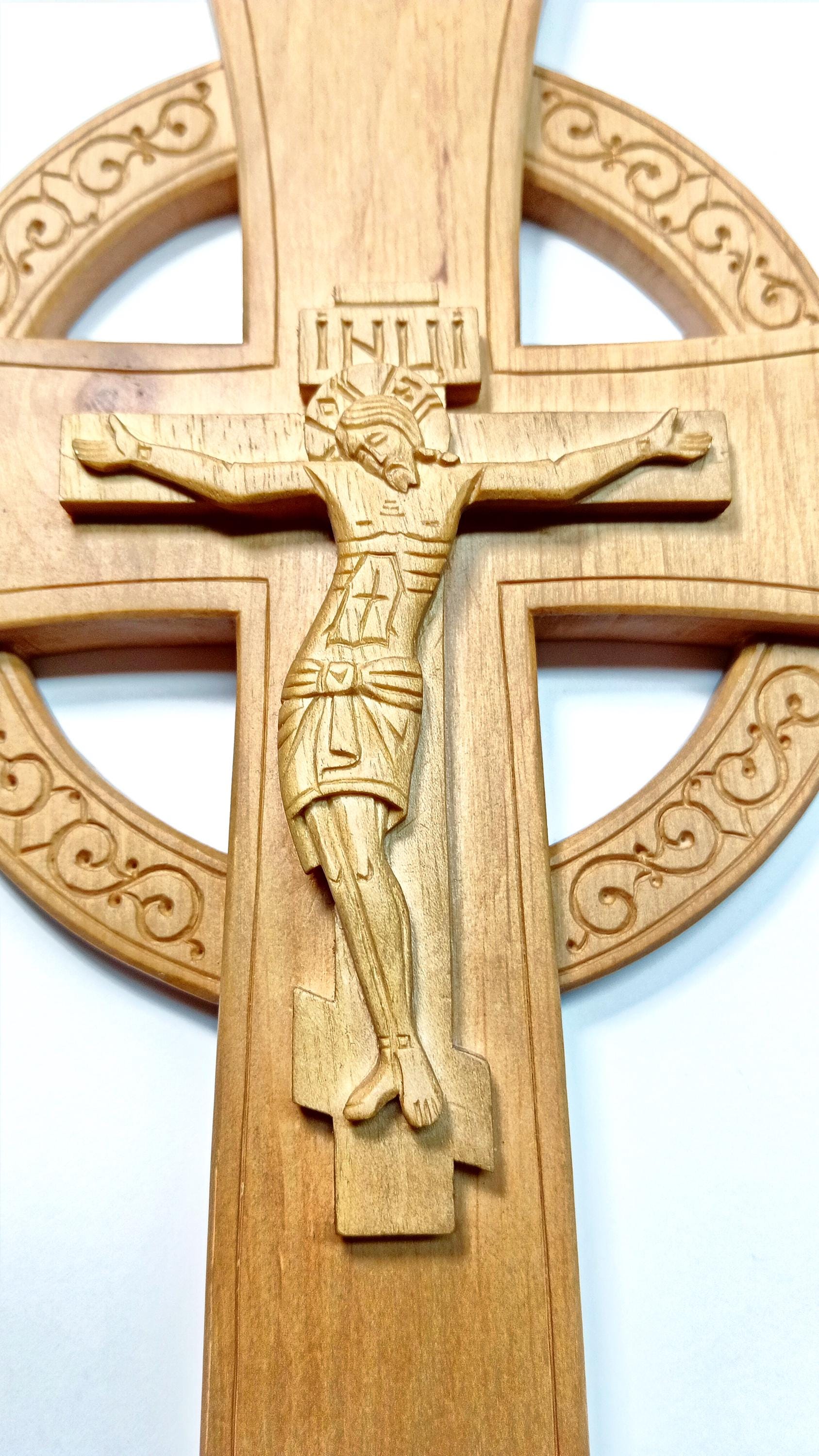 Hand-Carved Alder Wood Orthodox Cross – Large Altar Blessing