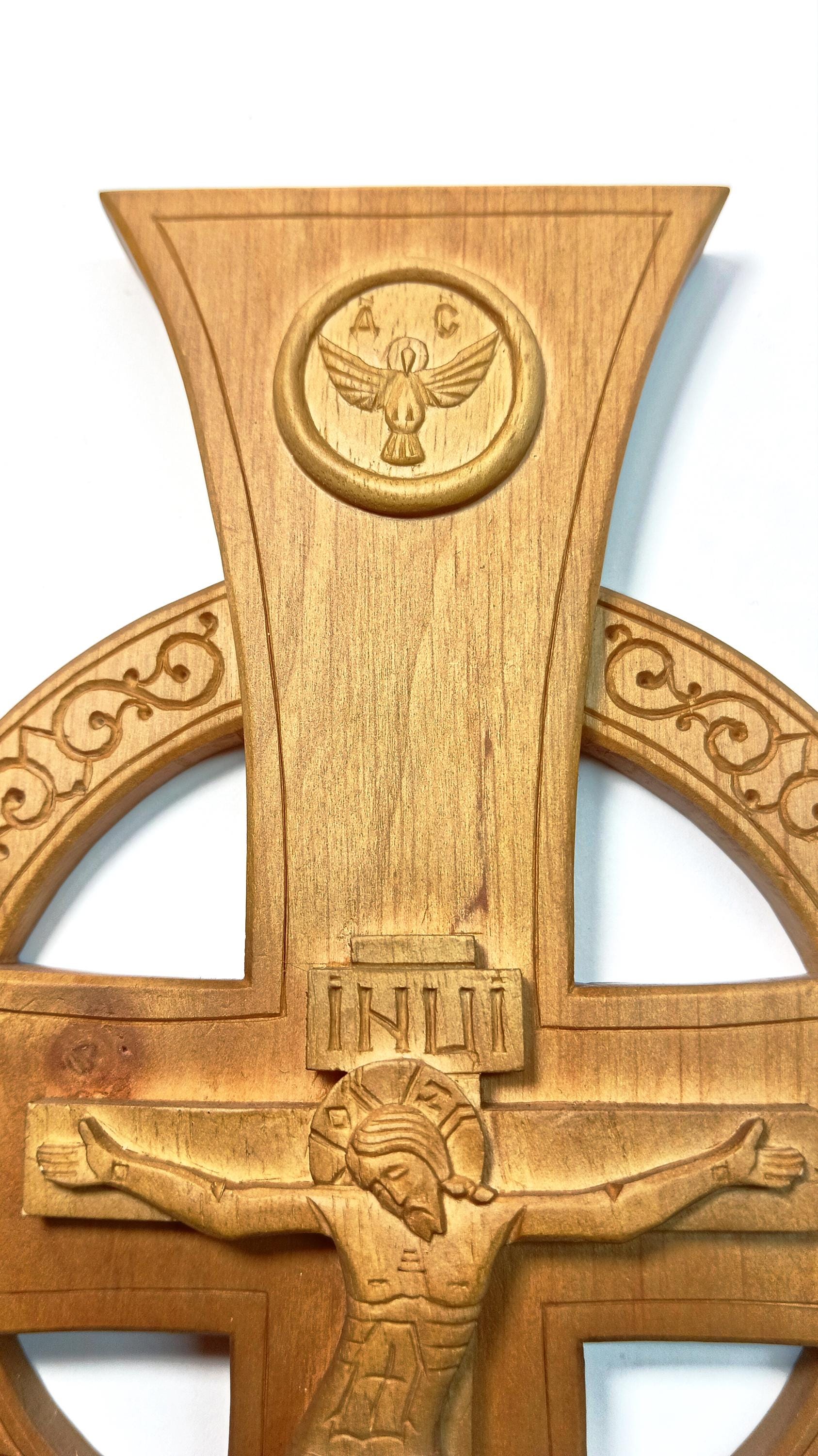 Hand-Carved Alder Wood Orthodox Cross – Large Altar Blessing