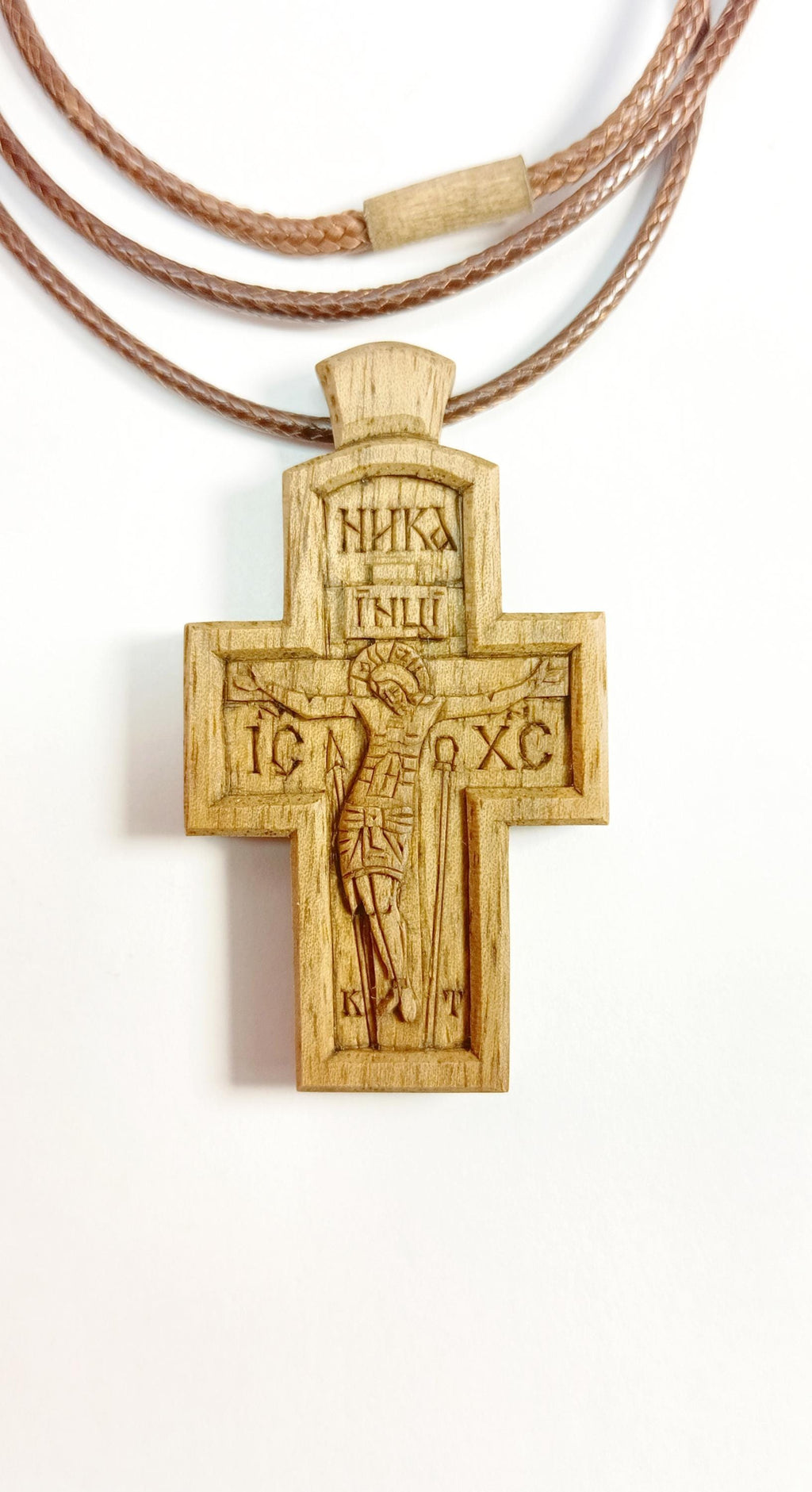 Walnut Orthodox Cross – Wax-Finished, Symbol of Faith