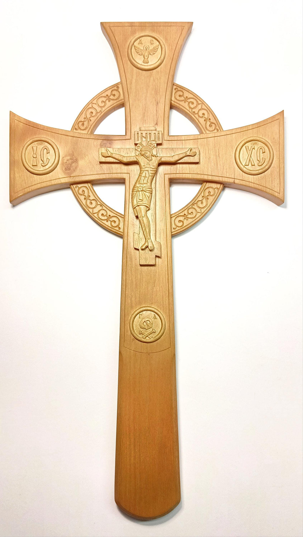 Hand-Carved Alder Wood Orthodox Cross – Large Altar Blessing