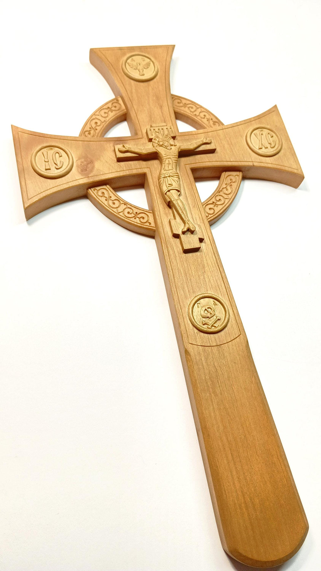 Hand-Carved Alder Wood Orthodox Cross – Large Altar Blessing