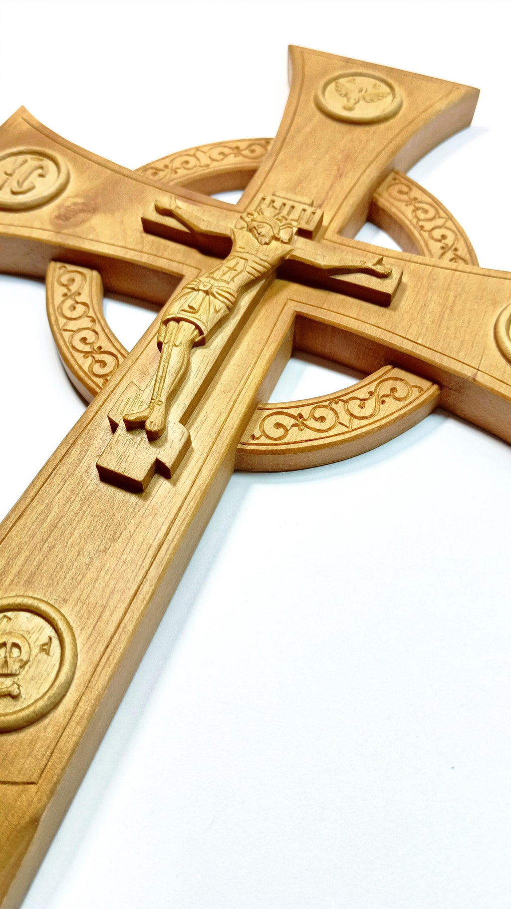 Hand-Carved Alder Wood Orthodox Cross – Large Altar Blessing