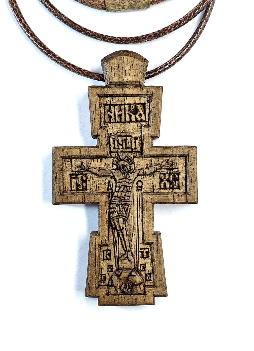 Handcrafted Walnut Wood Orthodox Cross – Symbol of Faith