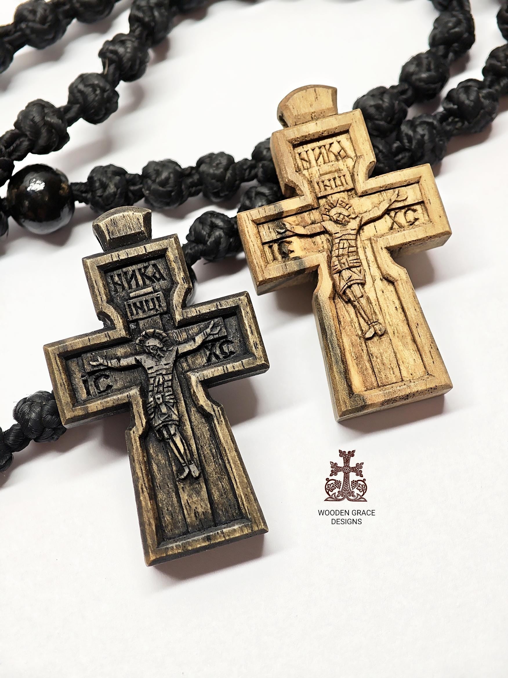 Walnut Cross, Religious Gift, 'Save and Protect'