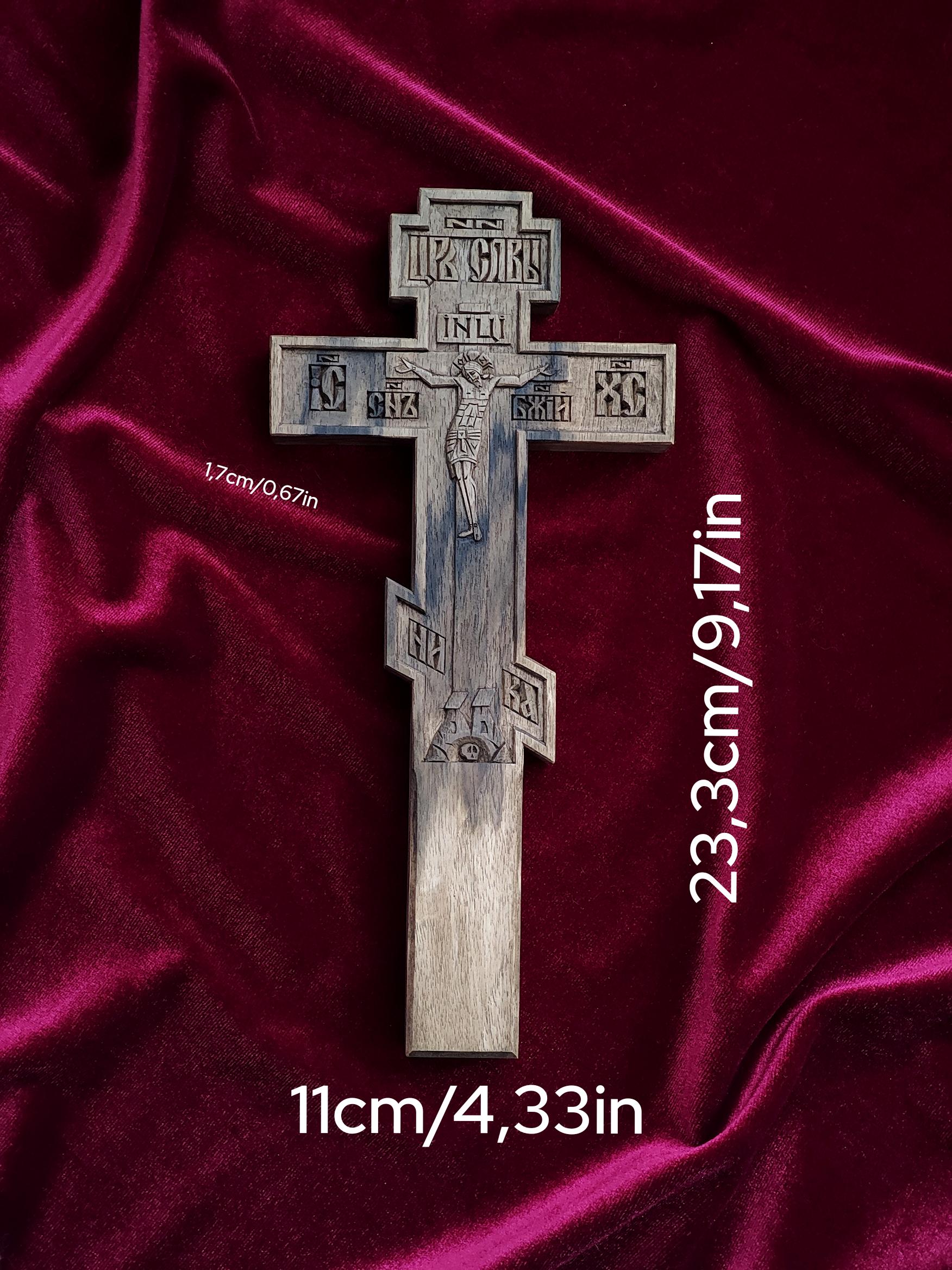 Priest Cross – Hand-Carved Wooden Crucifix from Solid Walnut