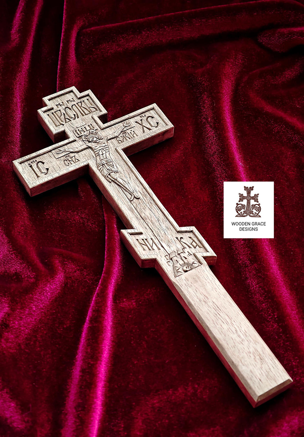 Handcrafted Orthodox Wooden Cross spiritual gift for Priests and monks– Walnut Wood