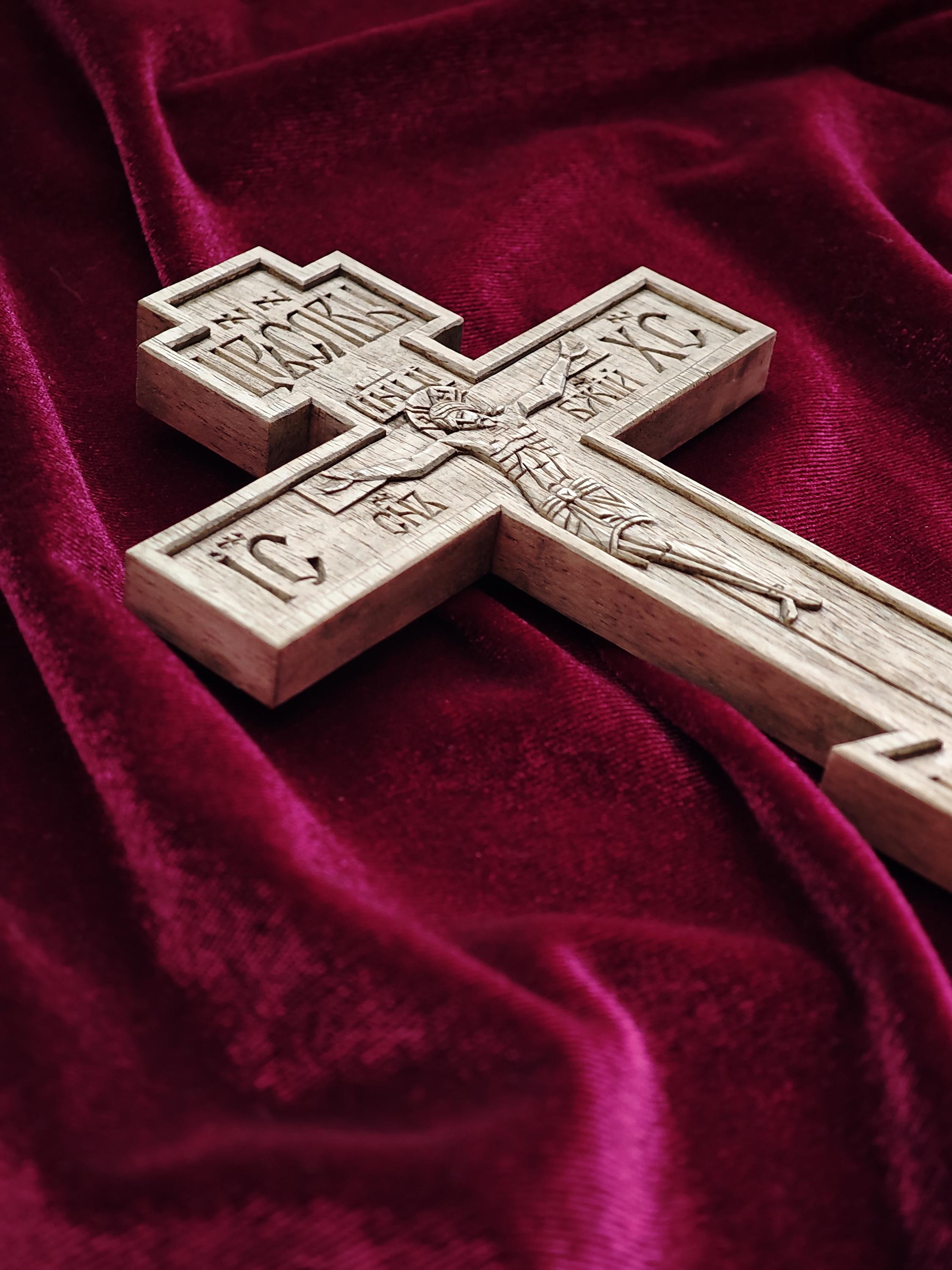 Handcrafted Orthodox Wooden Cross spiritual gift for Priests and monks– Walnut Wood