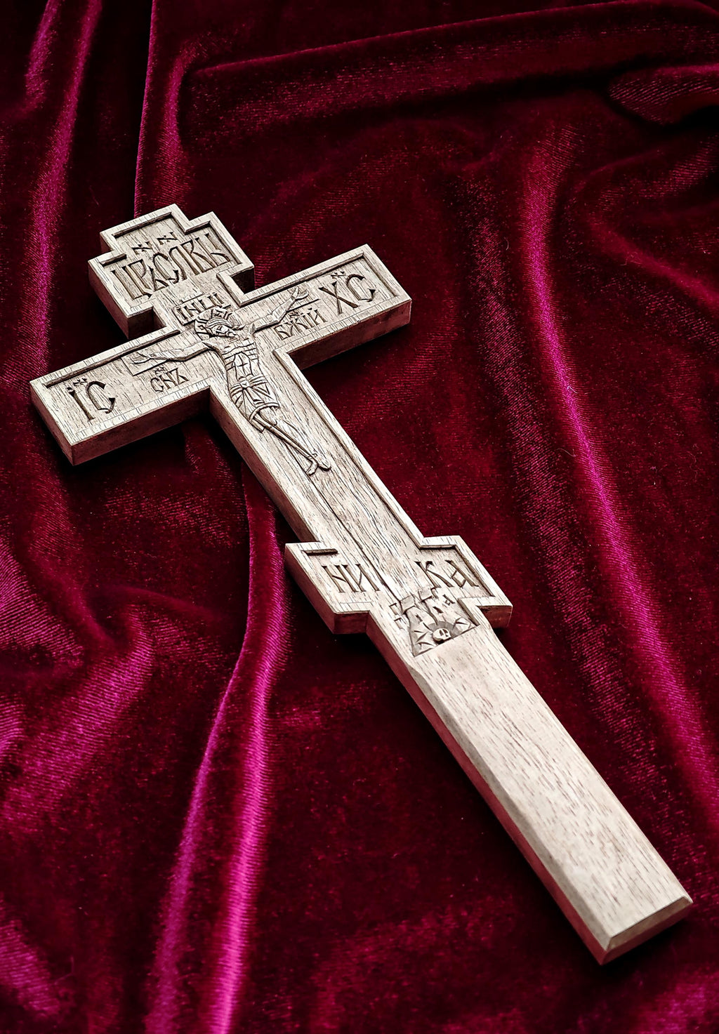 Handcrafted Orthodox Wooden Cross spiritual gift for Priests and monks– Walnut Wood