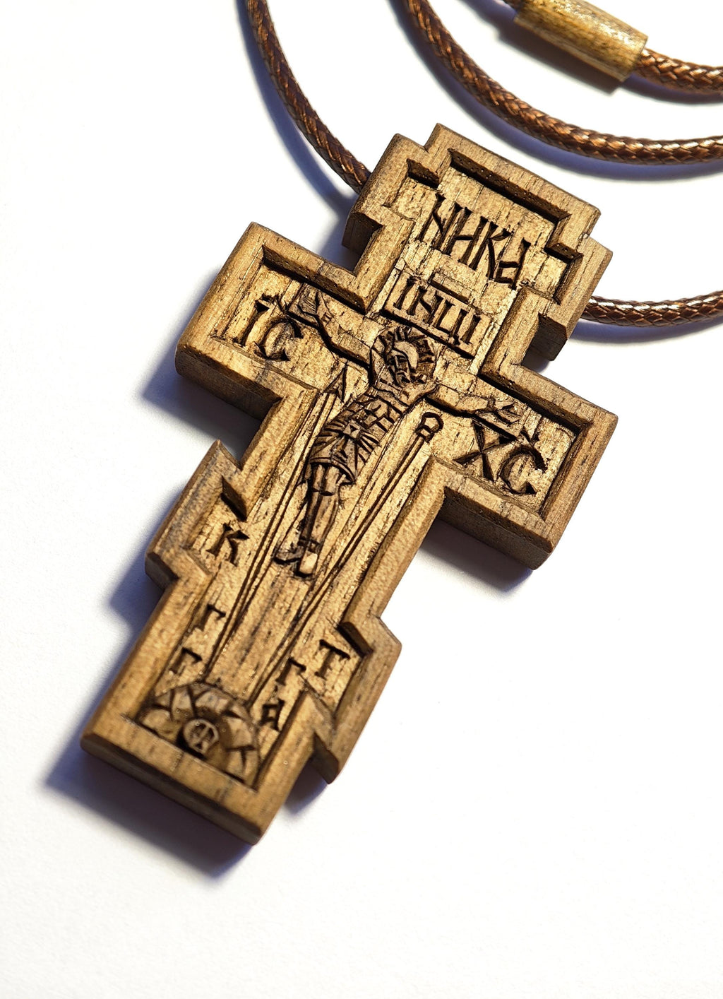 Walnut Orthodox Cross – Wooden Christian Jewelry