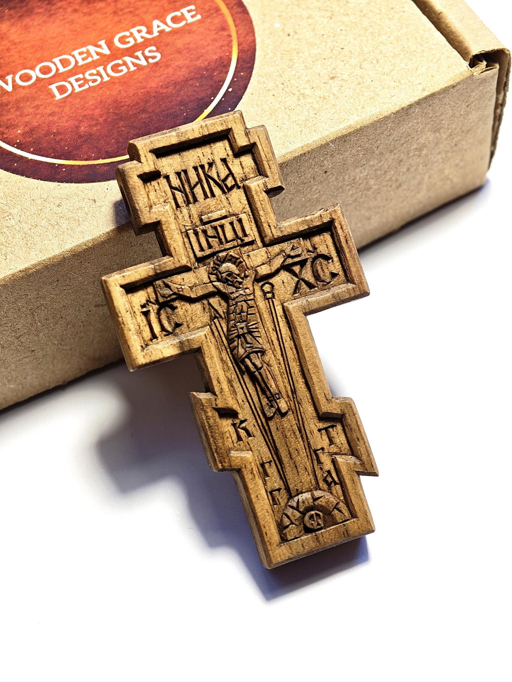 Walnut Orthodox Cross – Wooden Christian Jewelry