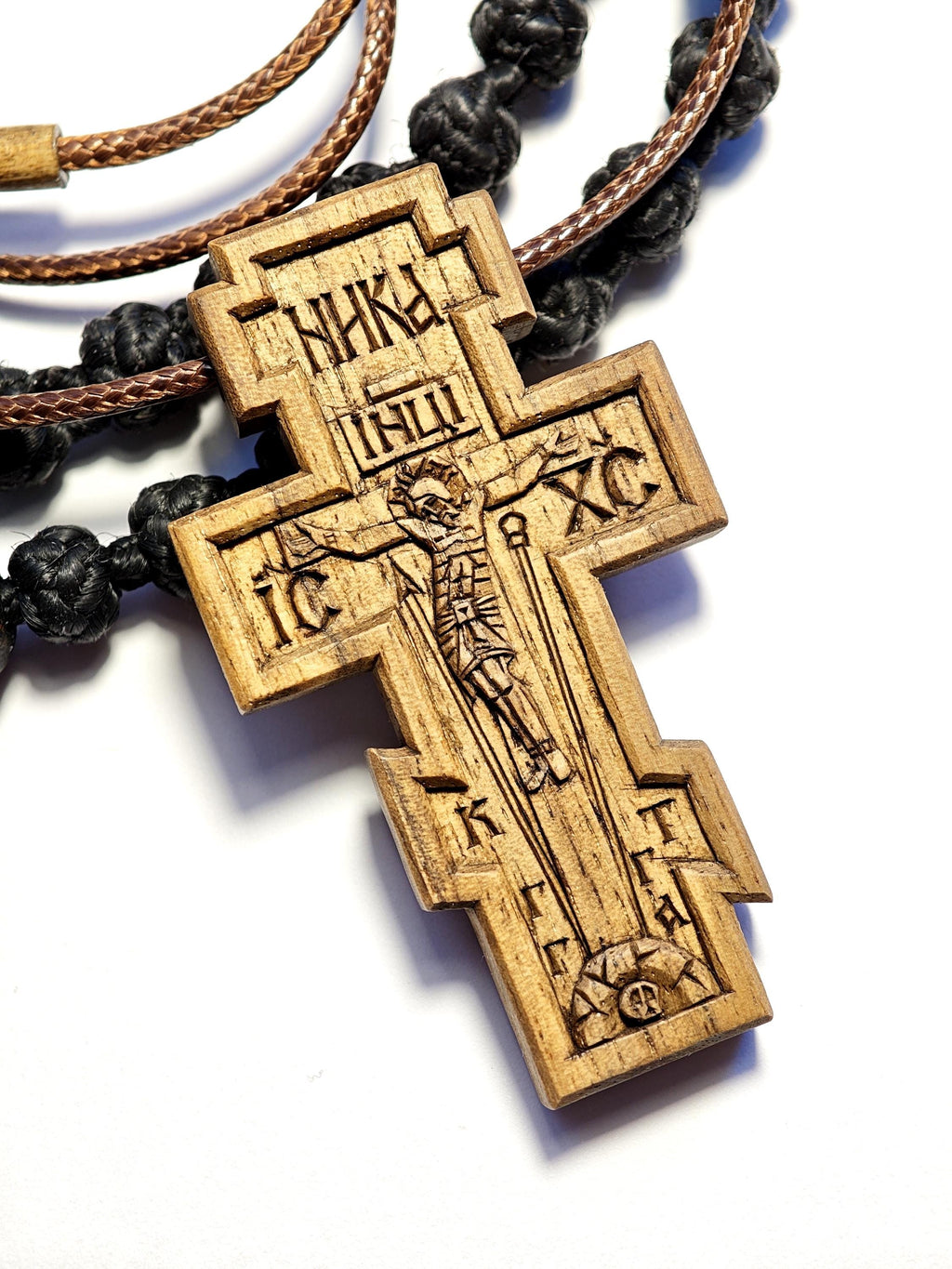 Walnut Orthodox Cross – Wooden Christian Jewelry