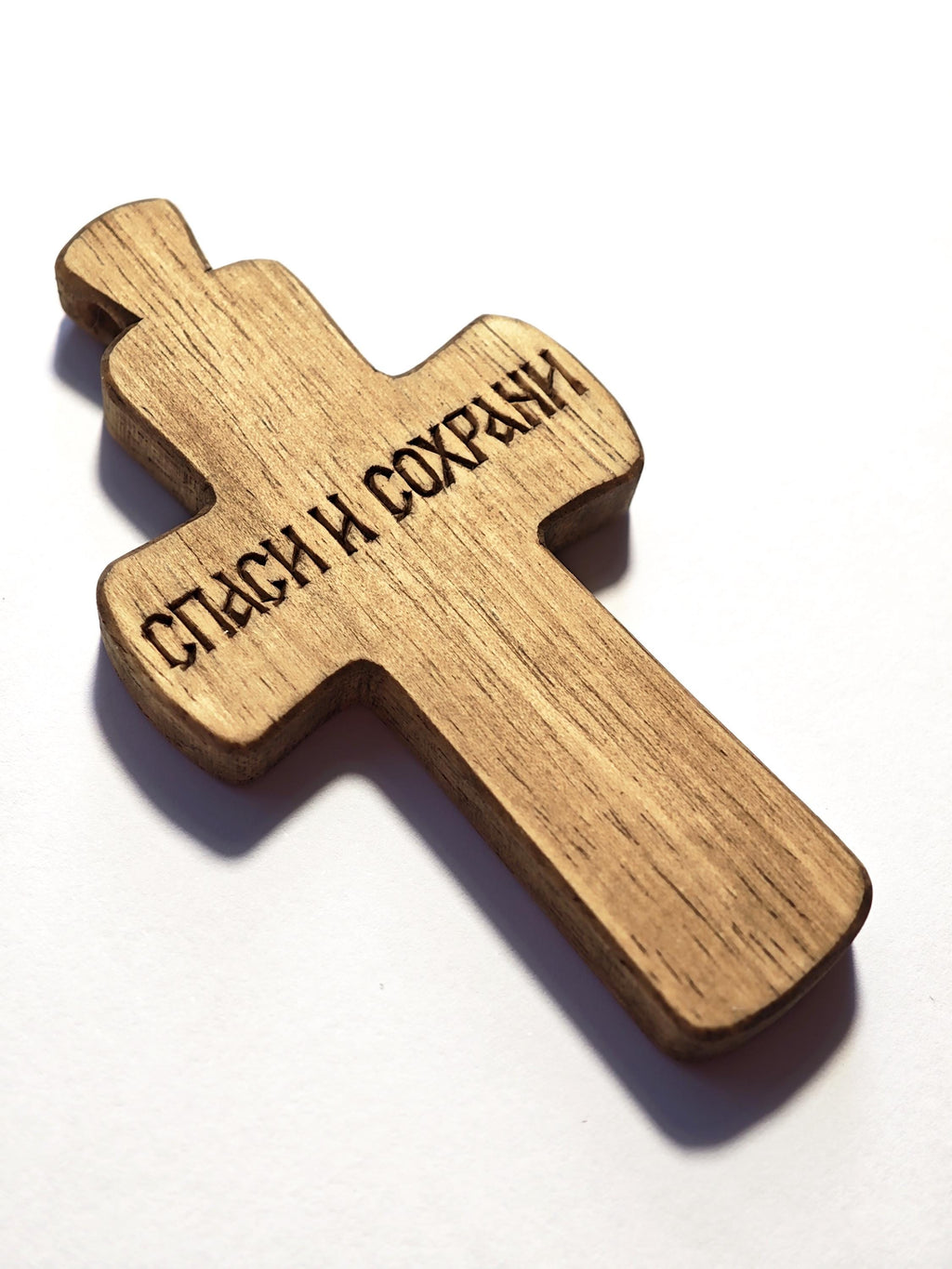 Hand Carved Cross Necklace – Wax Finished Crucifix with Cord