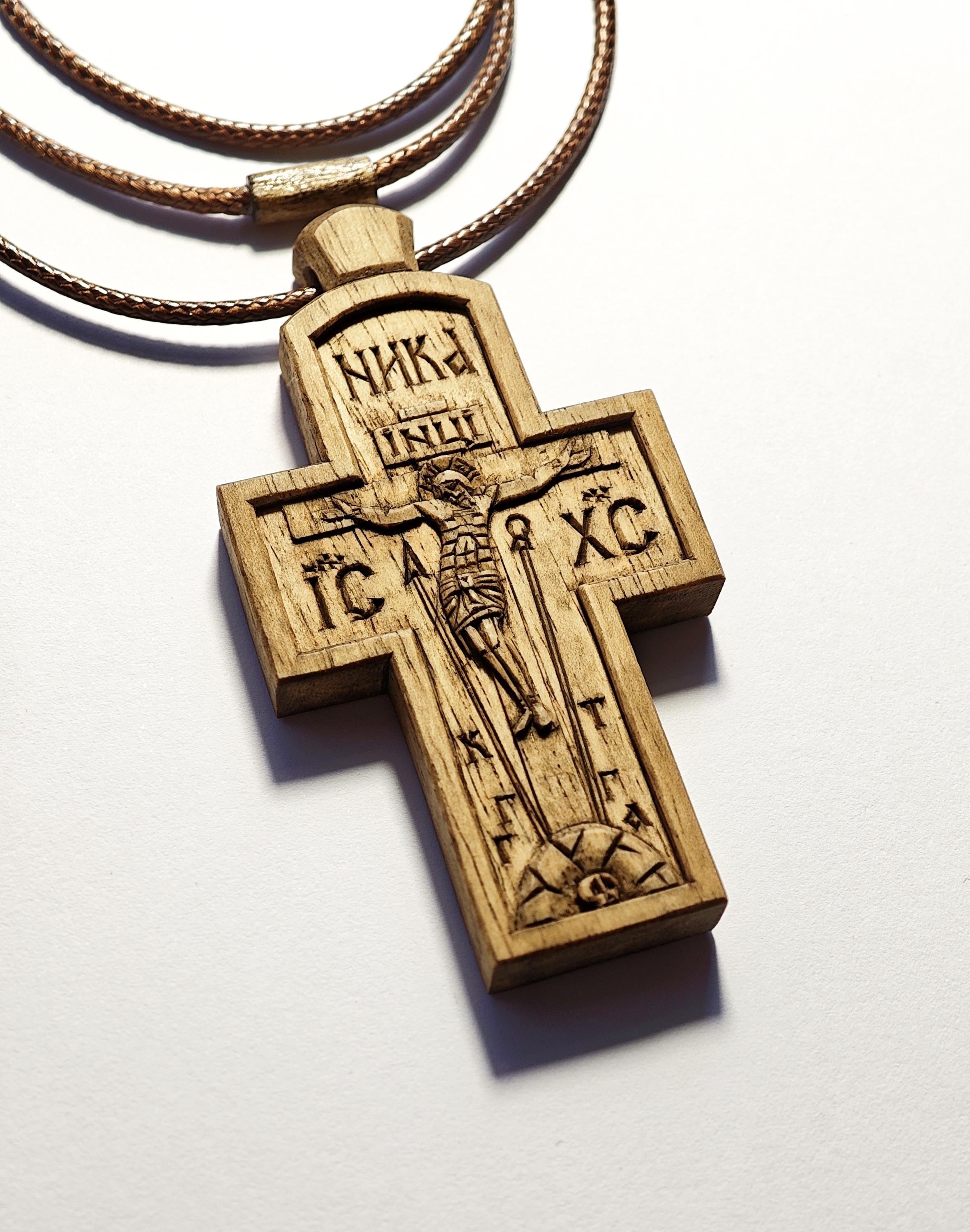 Handmade Christian cross, made in the Byzantine style