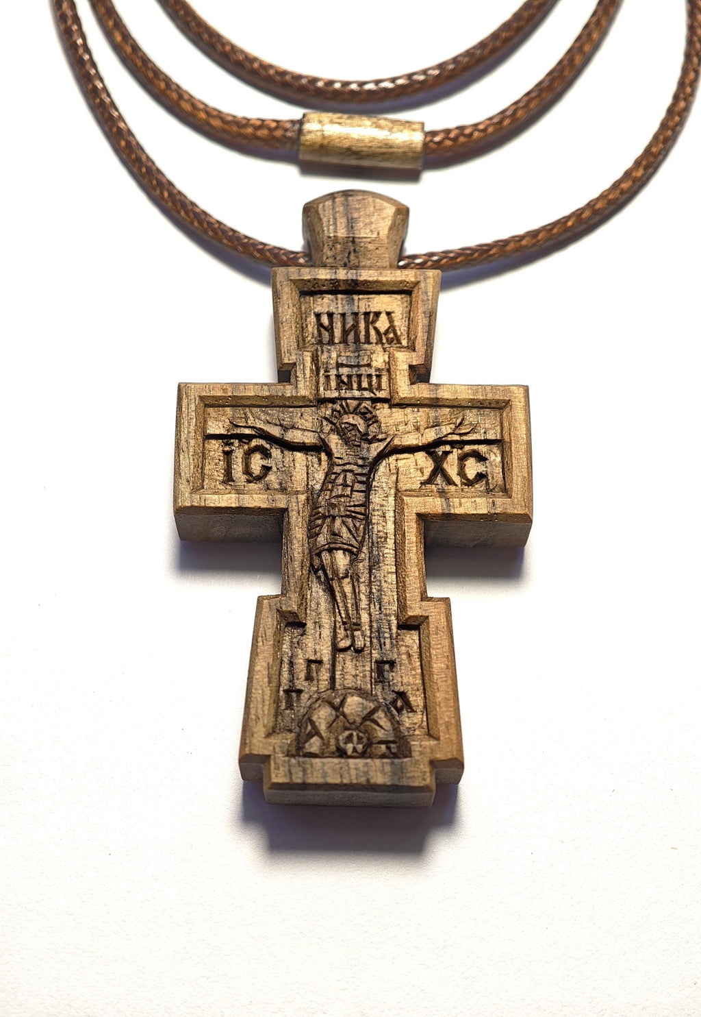 Cross in Byzantine Style – Sacred Wooden Cross, Handmade Christian Shrine