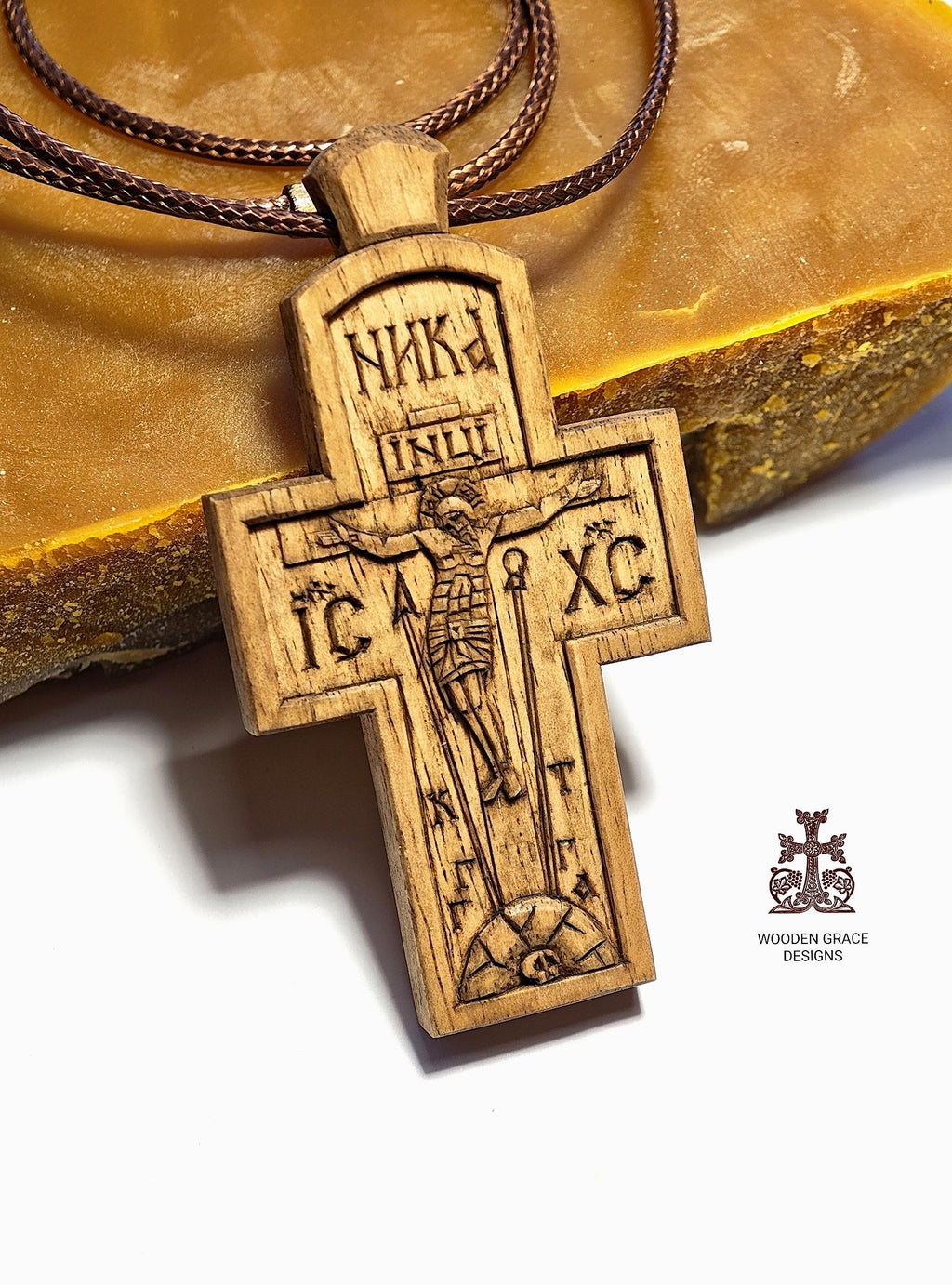 Handmade Christian cross, made in the Byzantine style