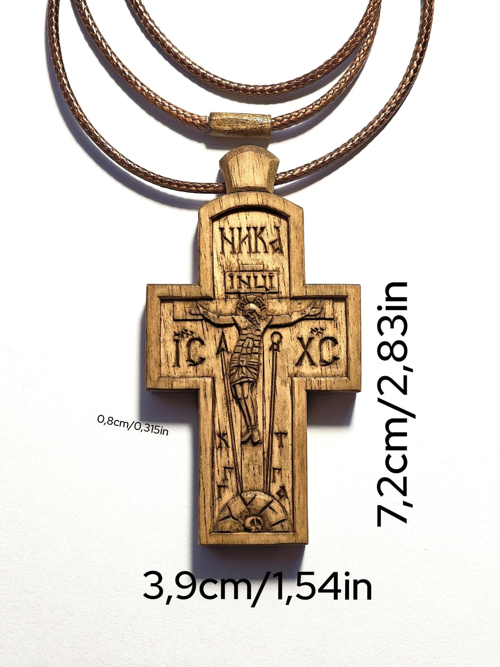 Handmade Christian cross, made in the Byzantine style