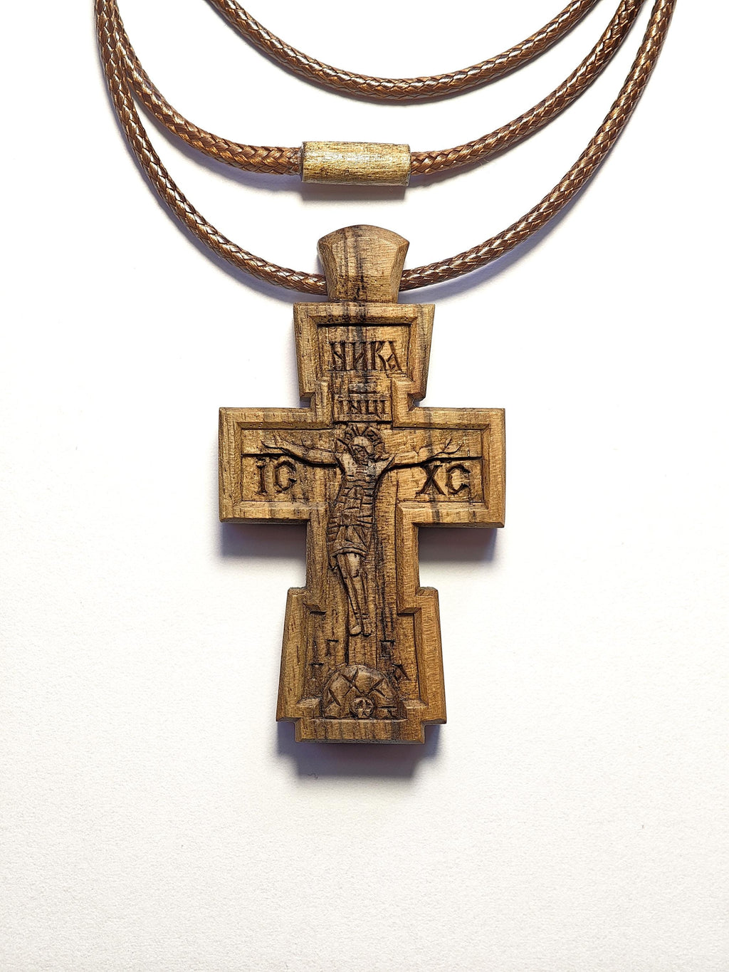Cross in Byzantine Style – Sacred Wooden Cross, Handmade Christian Shrine