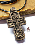 Handmade Waxed Walnut Cross: Wood Carving